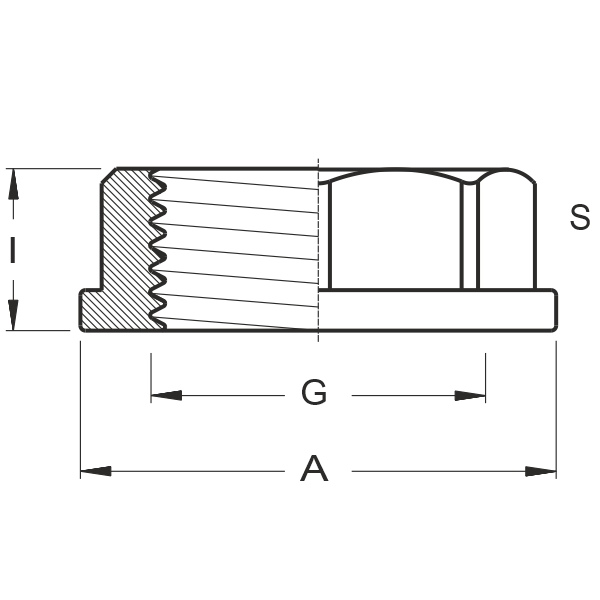 Mutter G 1 1/4 Zoll Innengewinde VDL Überwurfmutter PVC Kunststoff Achtkant