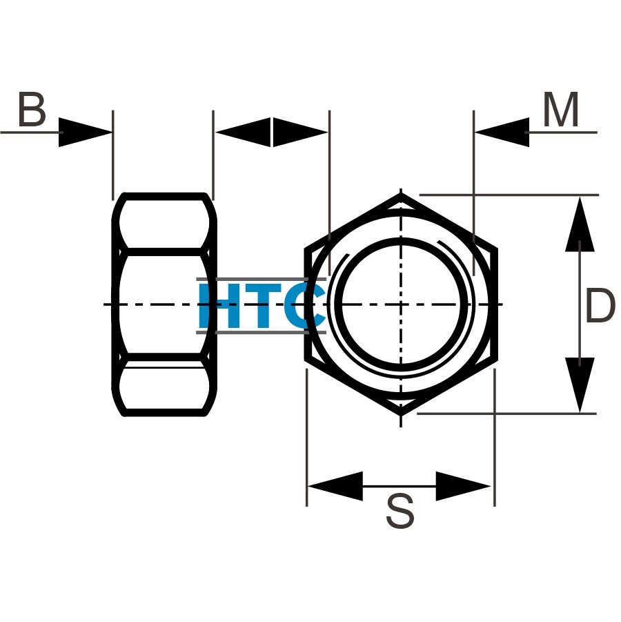 Sechskant-Mutter M6 V2A DIN 934 Edelstahl M6