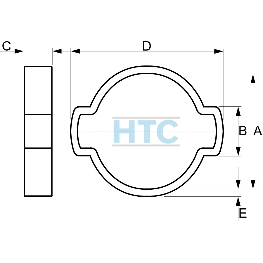 2-Ohr-Schlauchschelle 12,5 - 15mm, Stahl verzinkt (W1)