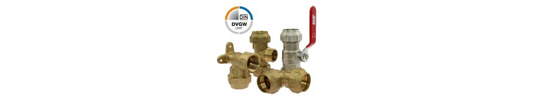 Messing Klemm Fittings DVGW für PE-Rohr