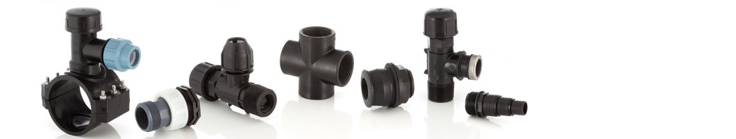 PP threaded fittings and tapping saddles