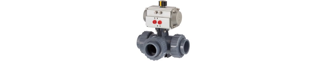 PVC-U 3Wege Kugelhahn Stellantrieb...