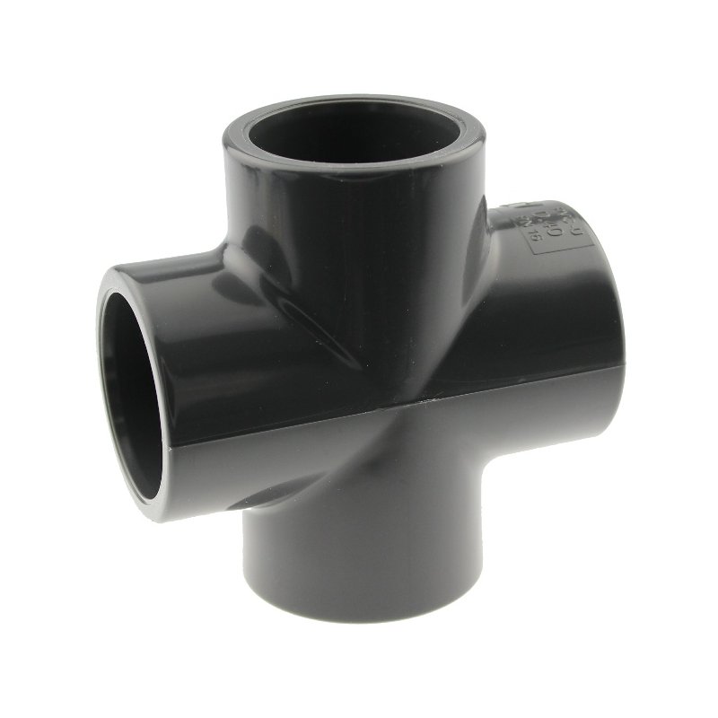 PVC-U Kreuz-Stück, 4fach Klebemuffe