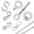 Accessories, spring hooks, rings and eye bolts