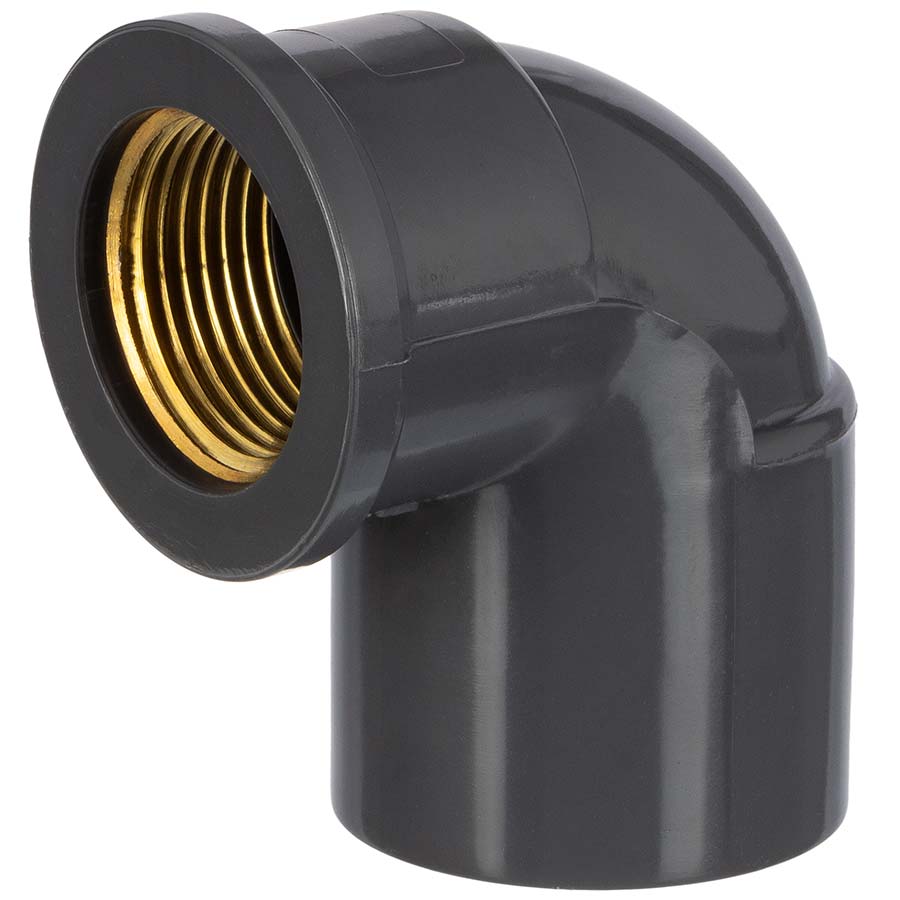 U-PVC solvent elbow 90° x brass female thread