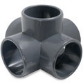 PVC-U cross piece 5-way glue socket