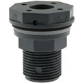 U-PVC tank connector for floor drains with flat outlet