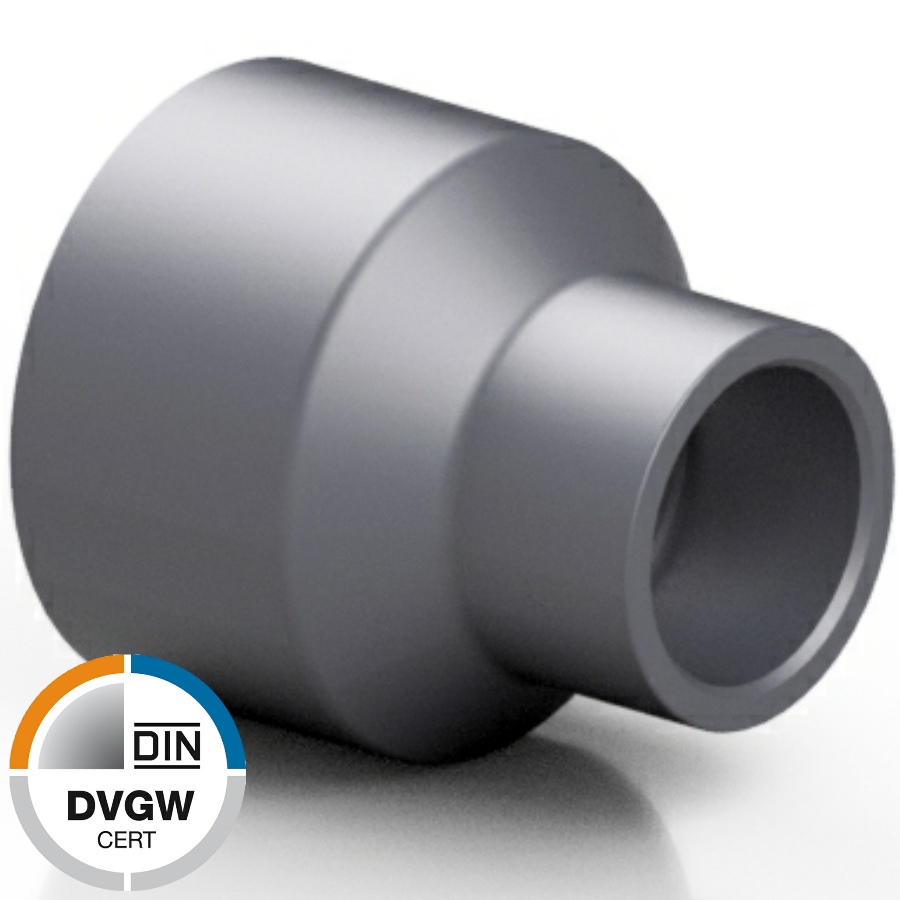 U-PVC solvent reducing socket m/f - DVGW