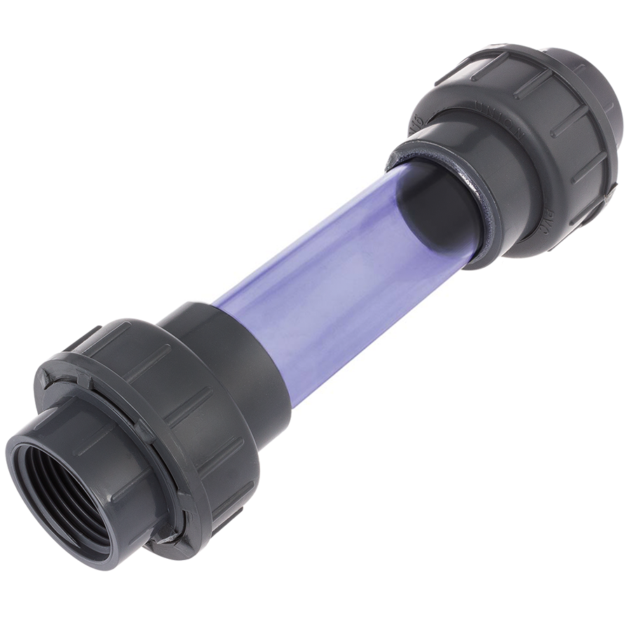 U-PVC trasparent pipes with threaded union