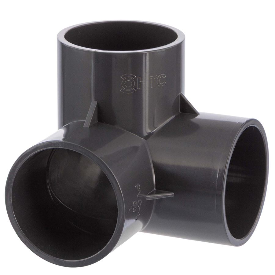 PVC-U 90° elbow, triple glue socket
