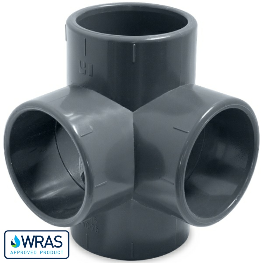 U-PVC fourfold solvent tee 90°