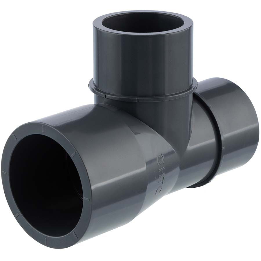 PVC-U T-piece 90° glue socket x 2-way male/female socket