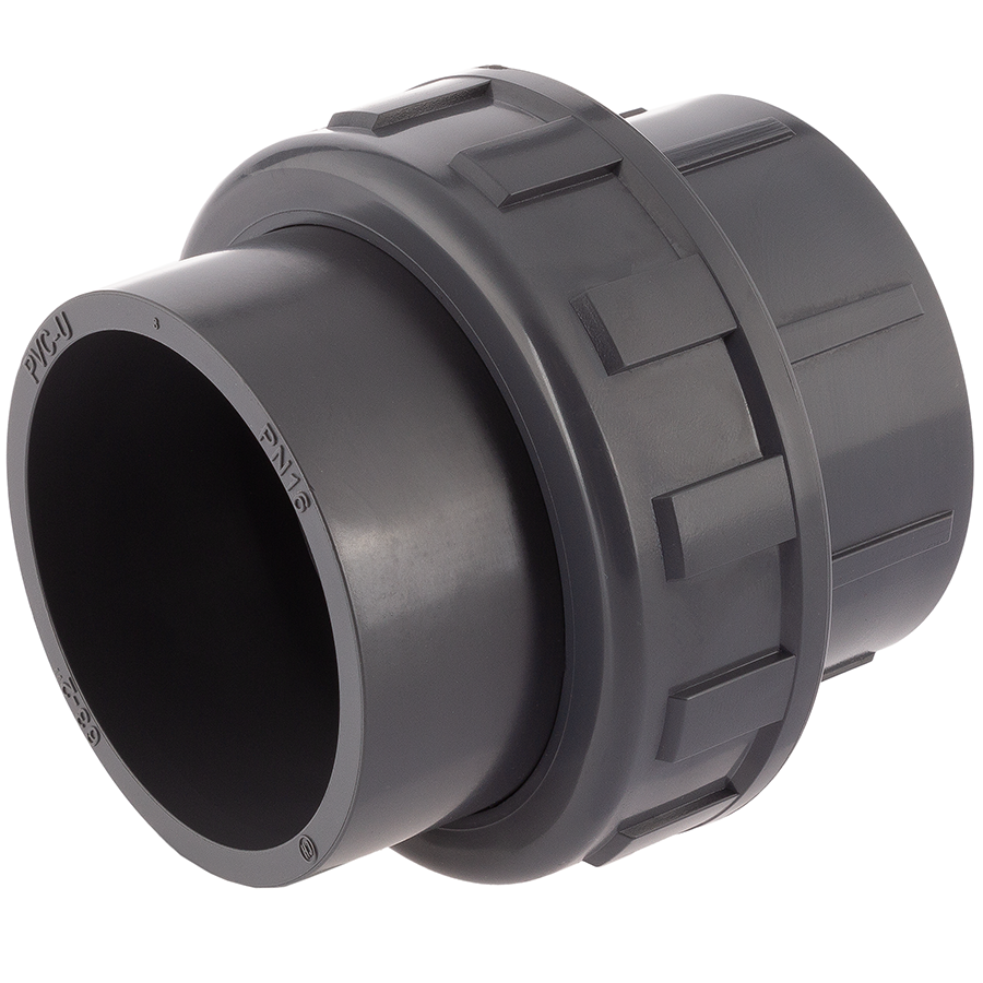 U-PVC solvent union, with <strong>EPDM gasket