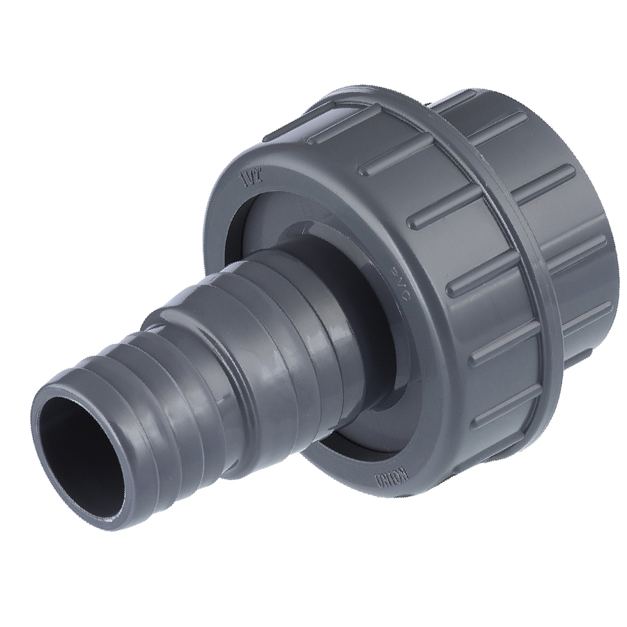 U-PVC solvent union x graduated hose tail