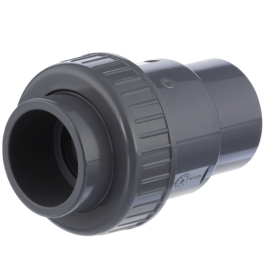 U-PVC solvent check valve with 1 nut