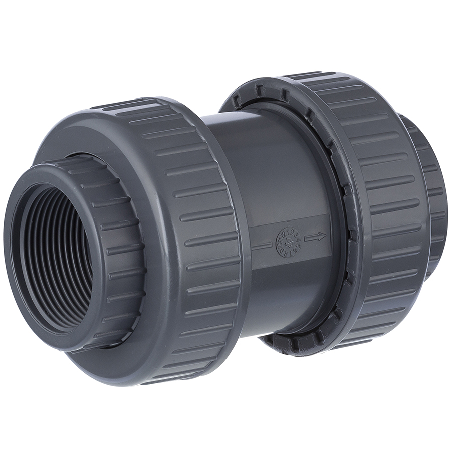 U-PVC female threaded check valve with nuts