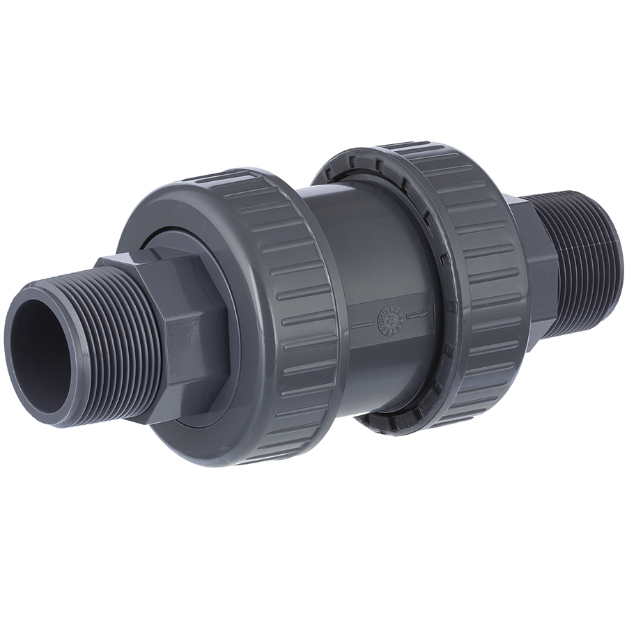 U-PVC check valve with male threads