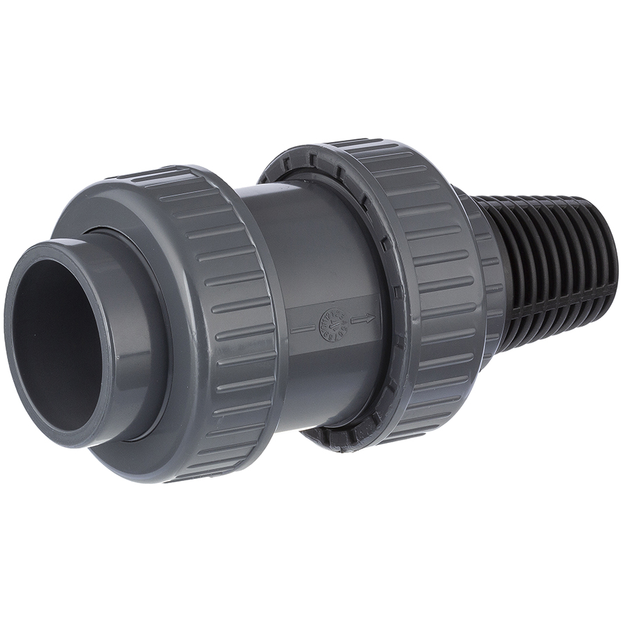 U-PVC check valve socket x filter basket