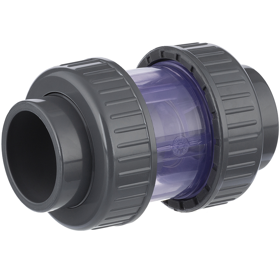 U-PVC solvent check valve - trasparent