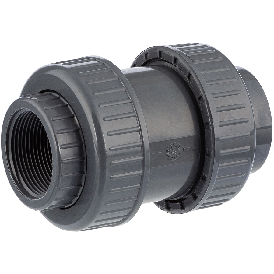 U-PVC ball check valve socket x female thread