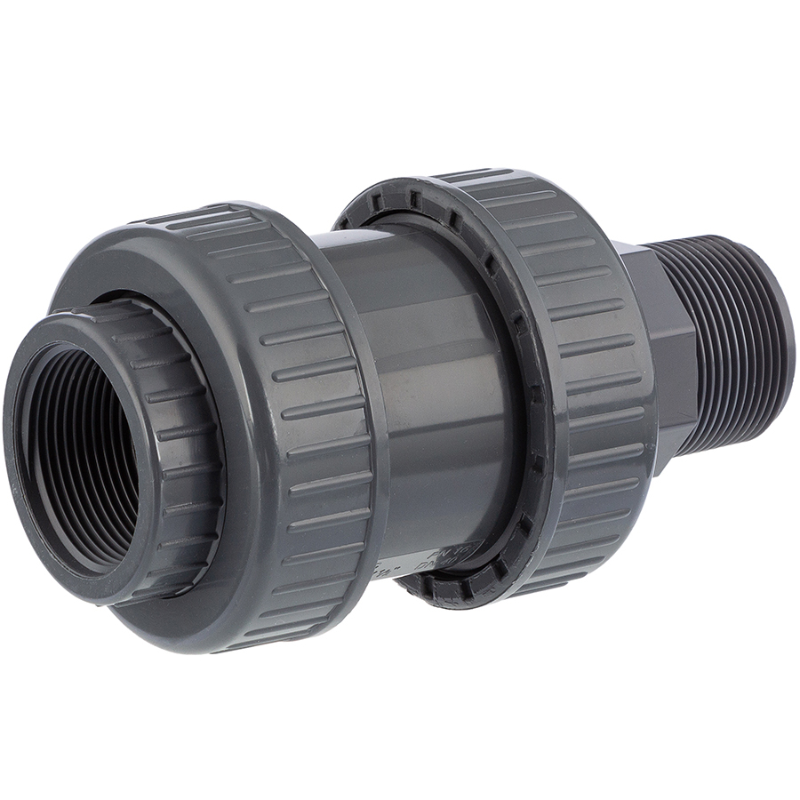 U-PVC ball check valve with male/female thread