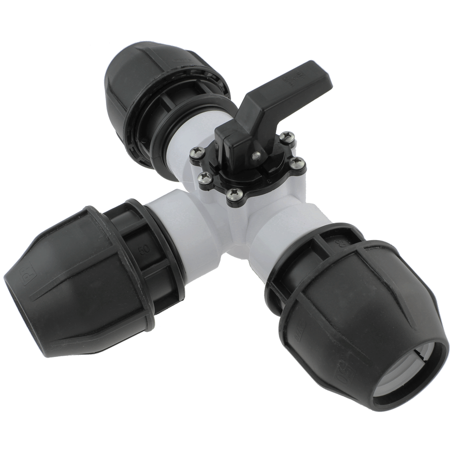 3-way valve compression fitting for PoolFlex flexible pipe