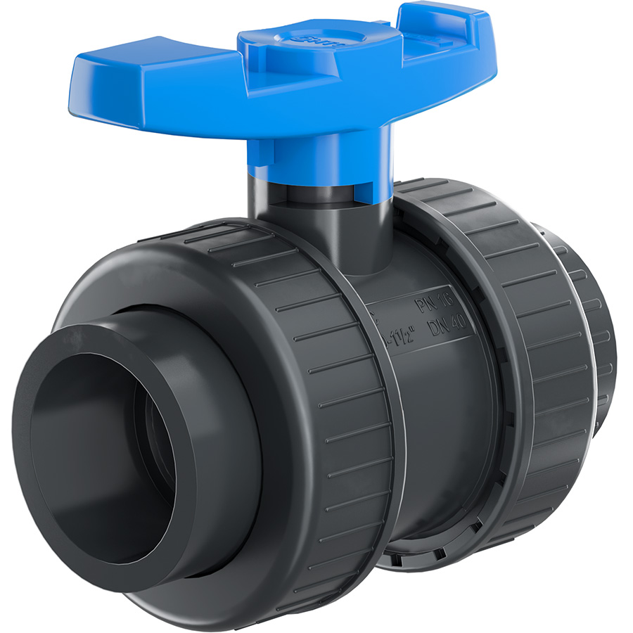 PVC-U ball valve HDPE <b>solvent socket x female thread