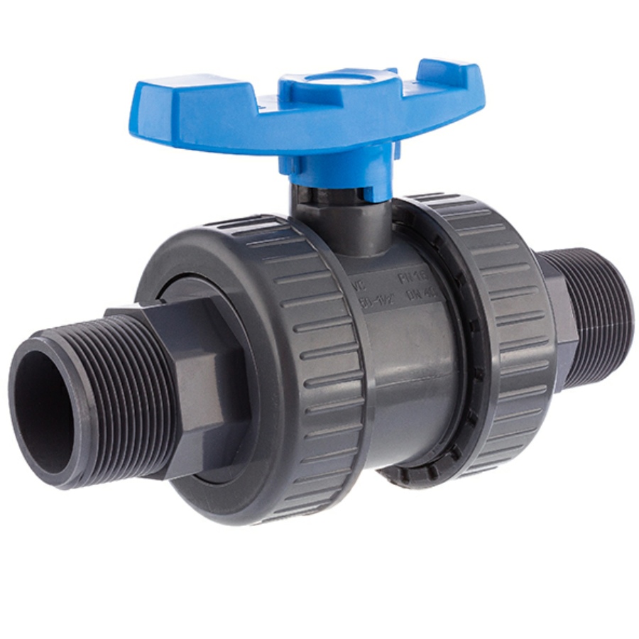 PVC-U ball valve HDPE <b>2 male external threads