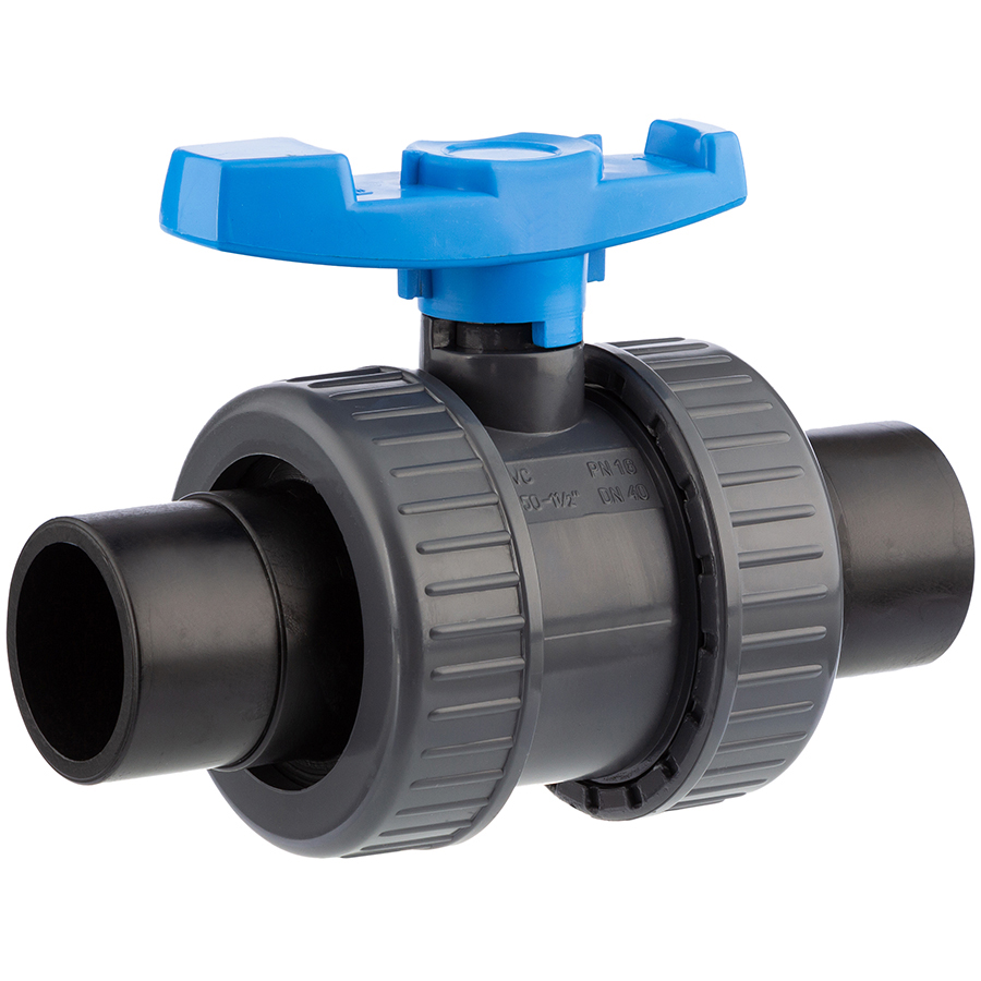 PVC-U ball valve HDPE <b>2-way PE100 nozzle