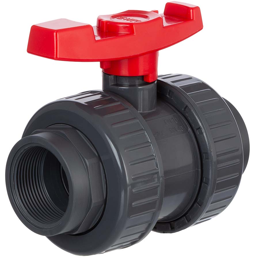 PVC-U ball valve PTFE <b>2 x female thread