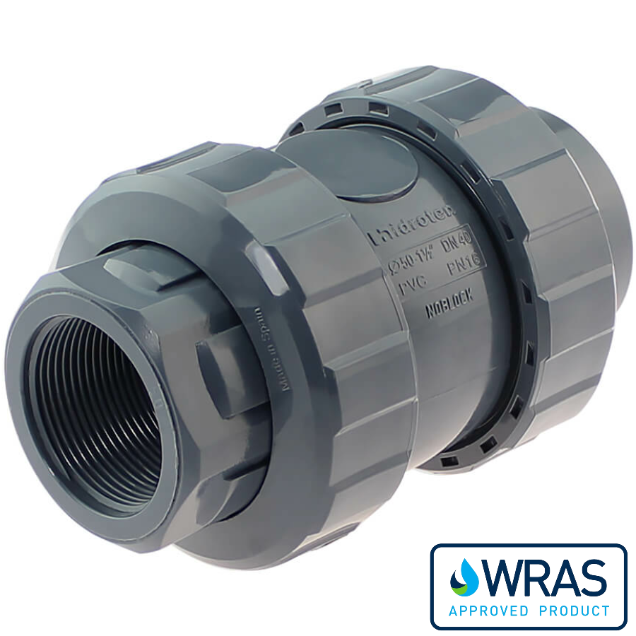 PVC-U Rckschlagventil <strong>2fach Innengewinde WRAS Trinkwasserzertifikat