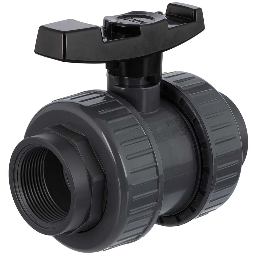 PVC-U industrial ball valve <b>FPM VITON 2 female threaded connections