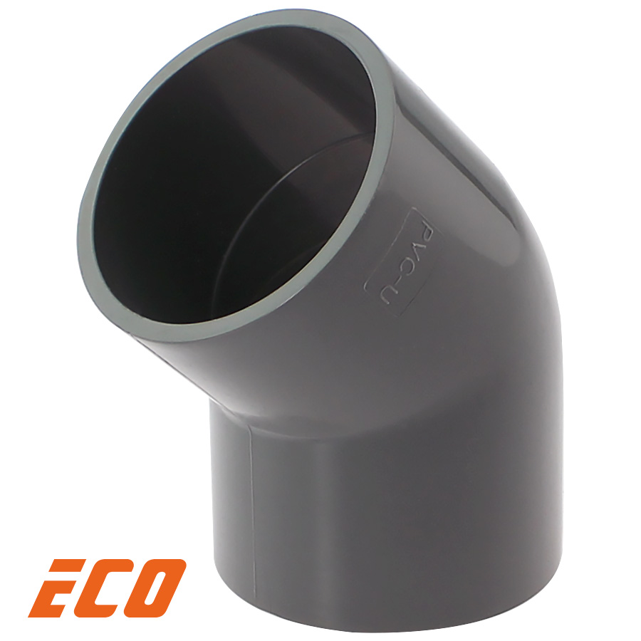 PVC-U Winkel 45 ECO 2fach Klebemuffe