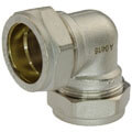 Brass elbow 90° compression fitting