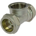 Brass tee 90 compression fitting x female thread