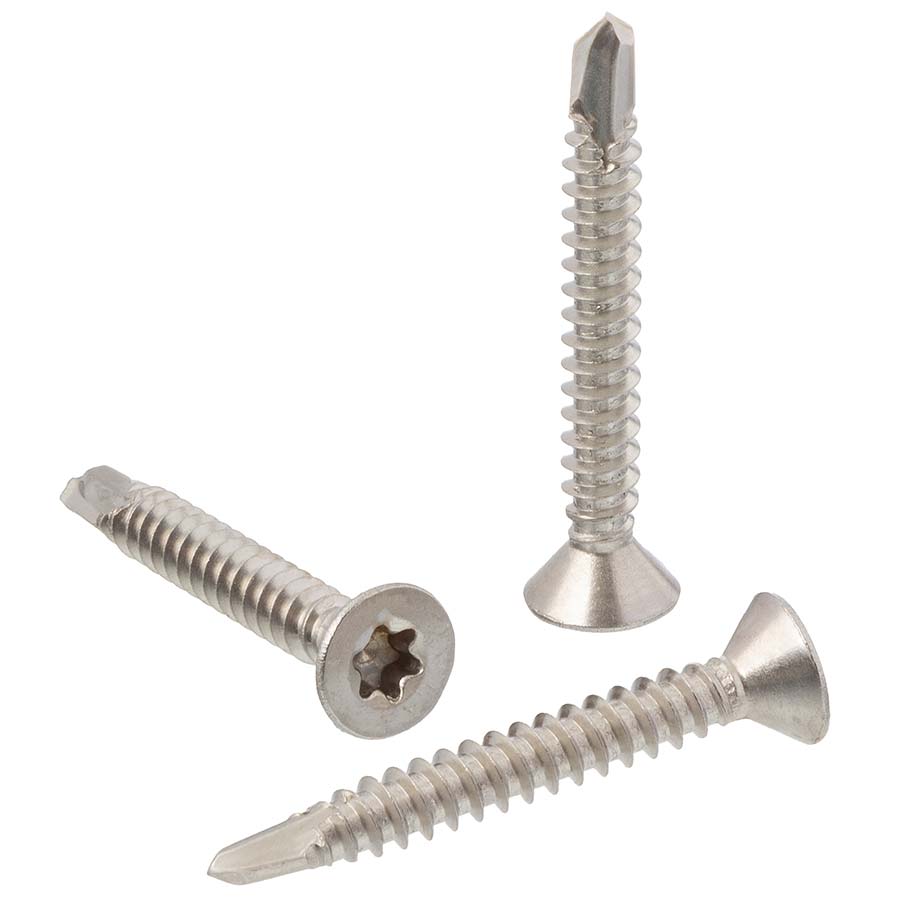Hexalobular socket flat countersunk head drilling screw with tapping screw thread sim.DIN 7504 O(P)