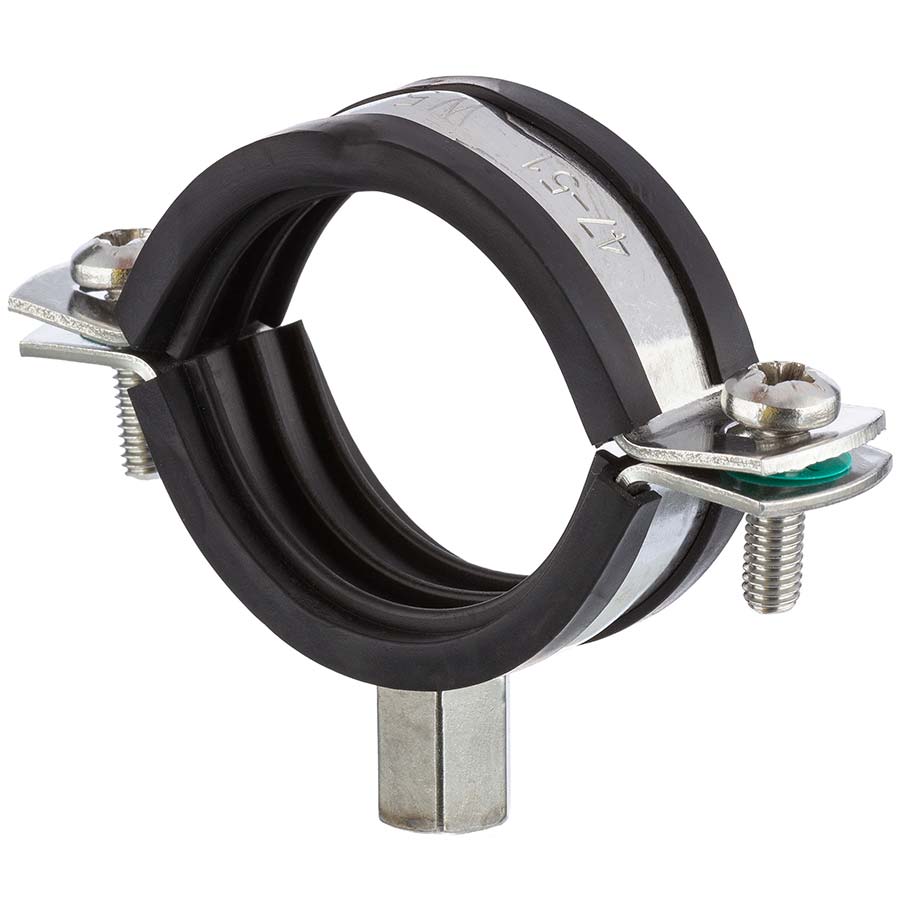 A4 ss pipe clamp with rubber protection