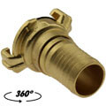 Brass quick bayonet coupling 360° with hose tail