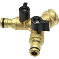Brass Quick-Click manifold with valves and female thread