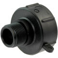 IBC container coupling with male thread