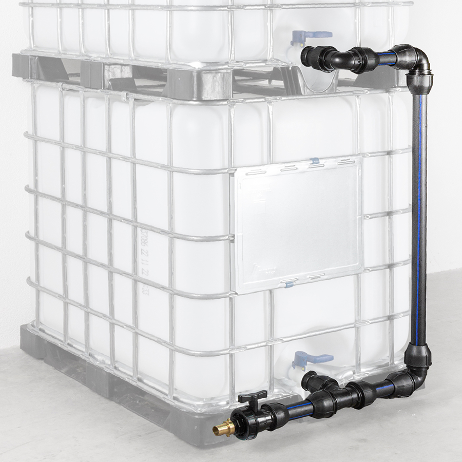 Connection system for adjacent/overlapping IBC containers - <b>50mm