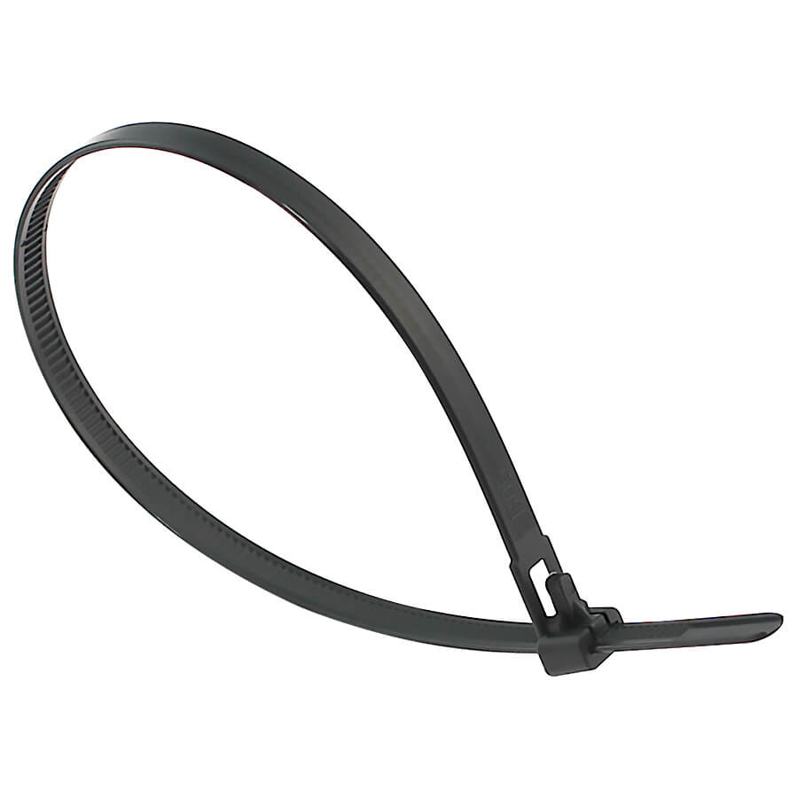 Cable tie <strong>reusable</strong> black (UV-resistant)