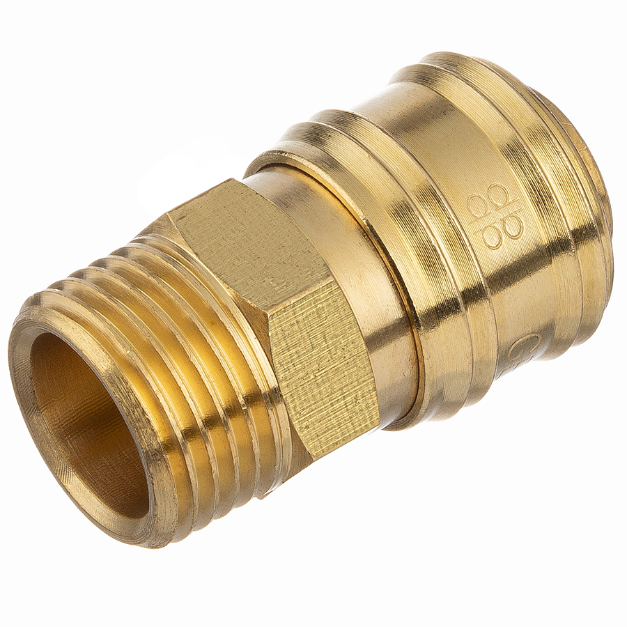 Brass male threaded coupling for compressed air