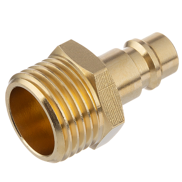 Brass male threaded plug nipple for compressed air