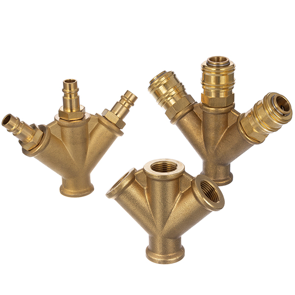 Brass coupling and plug nipple manifold