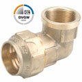 Brass elbow 90 compression fitting x female thread, DVGW