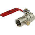 Brass female threaded ball valve with emptying and steel handle