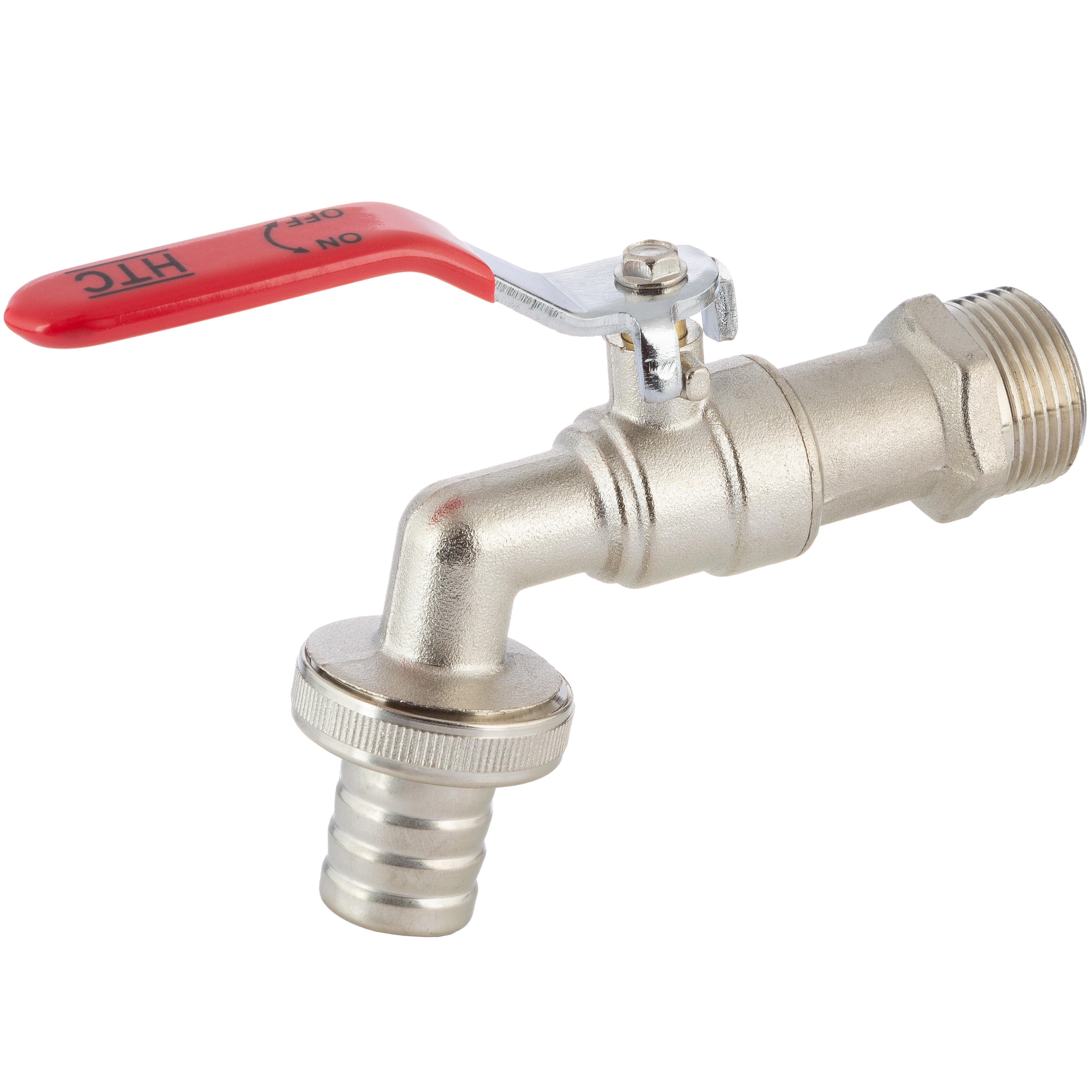 Brass spigot with hose tail and steel handle
