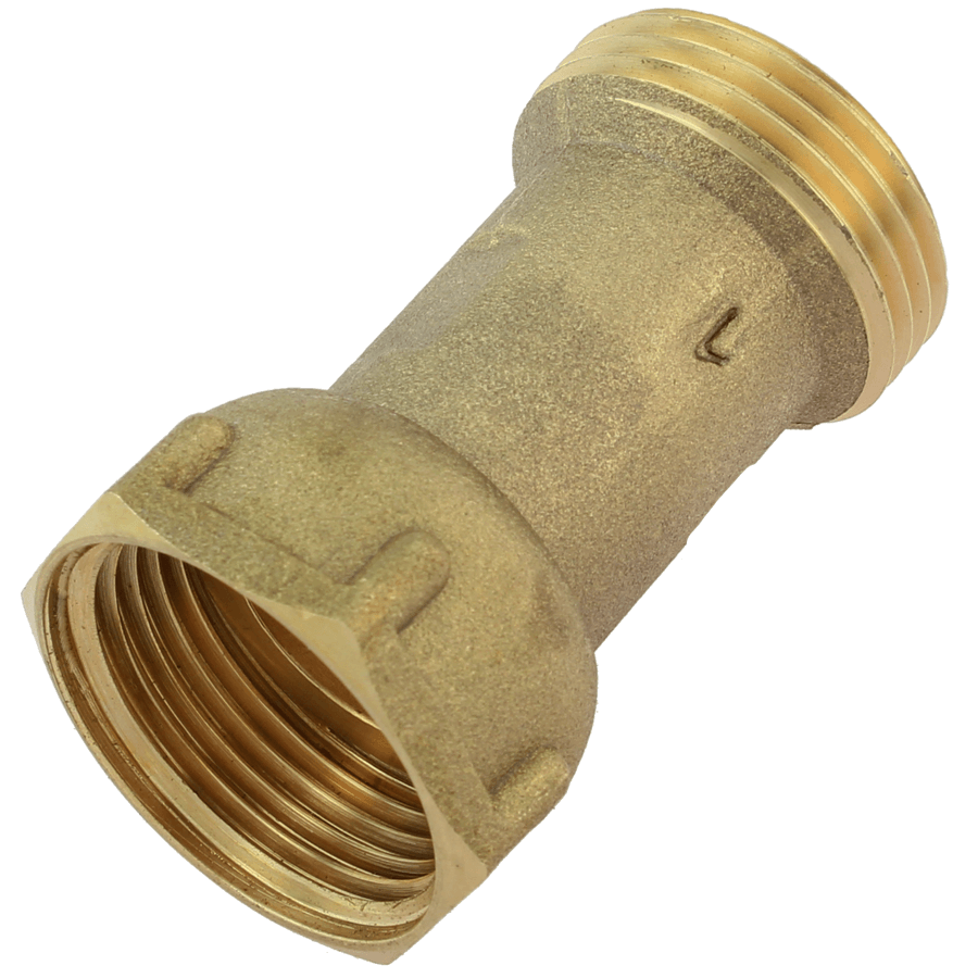 Brass male x female threaded coupling with nut