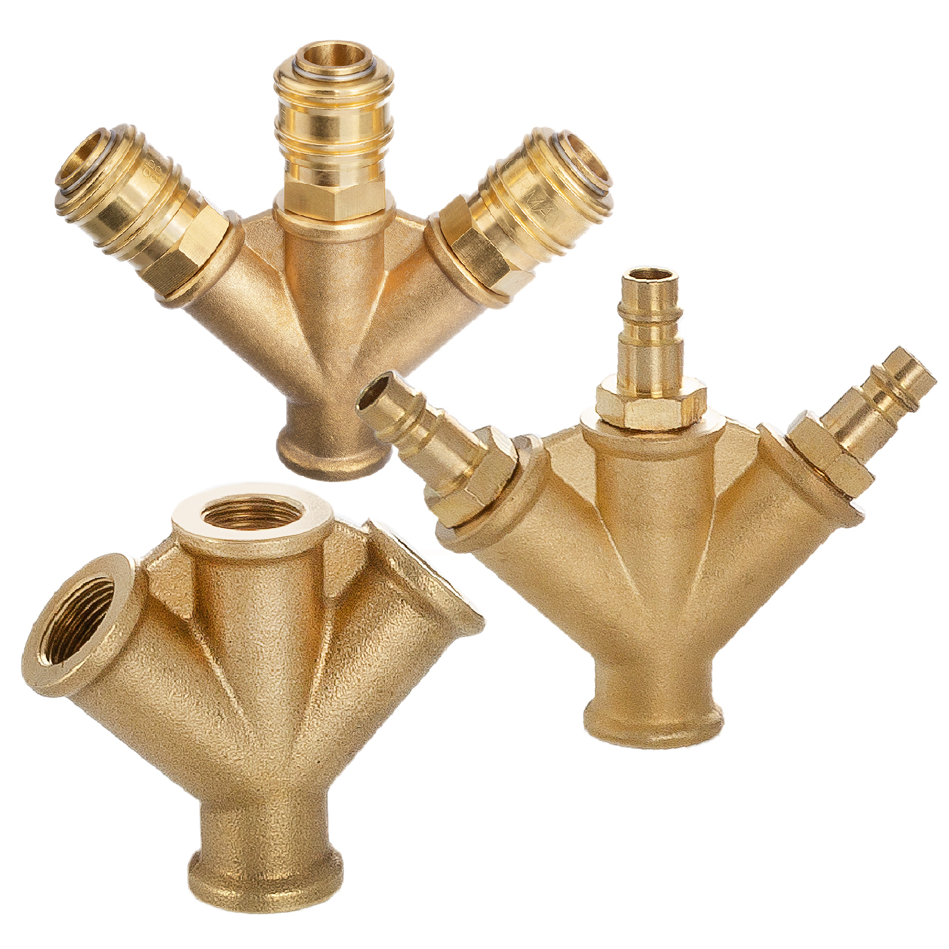 Brass coupling and plug nipple manifold
